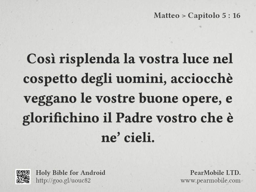 Matteo, Capitolo 5:16